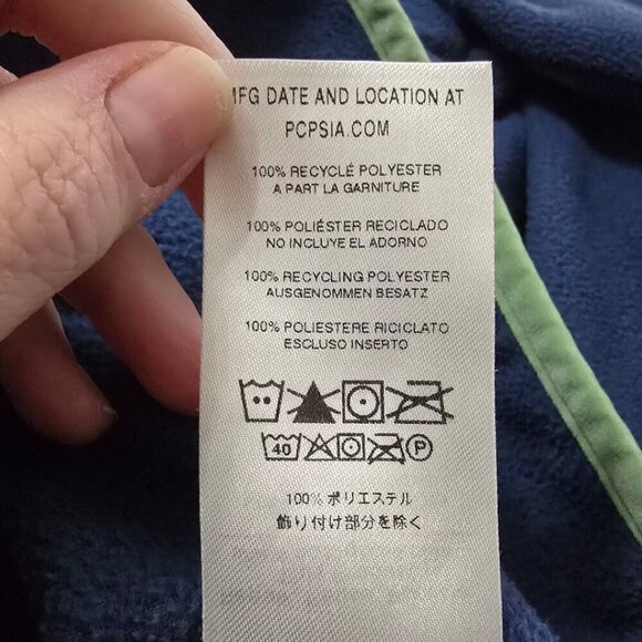 Patagonia Navy Micro D Snap-T Pullover Sweater Sz M - Picture 8 of 9